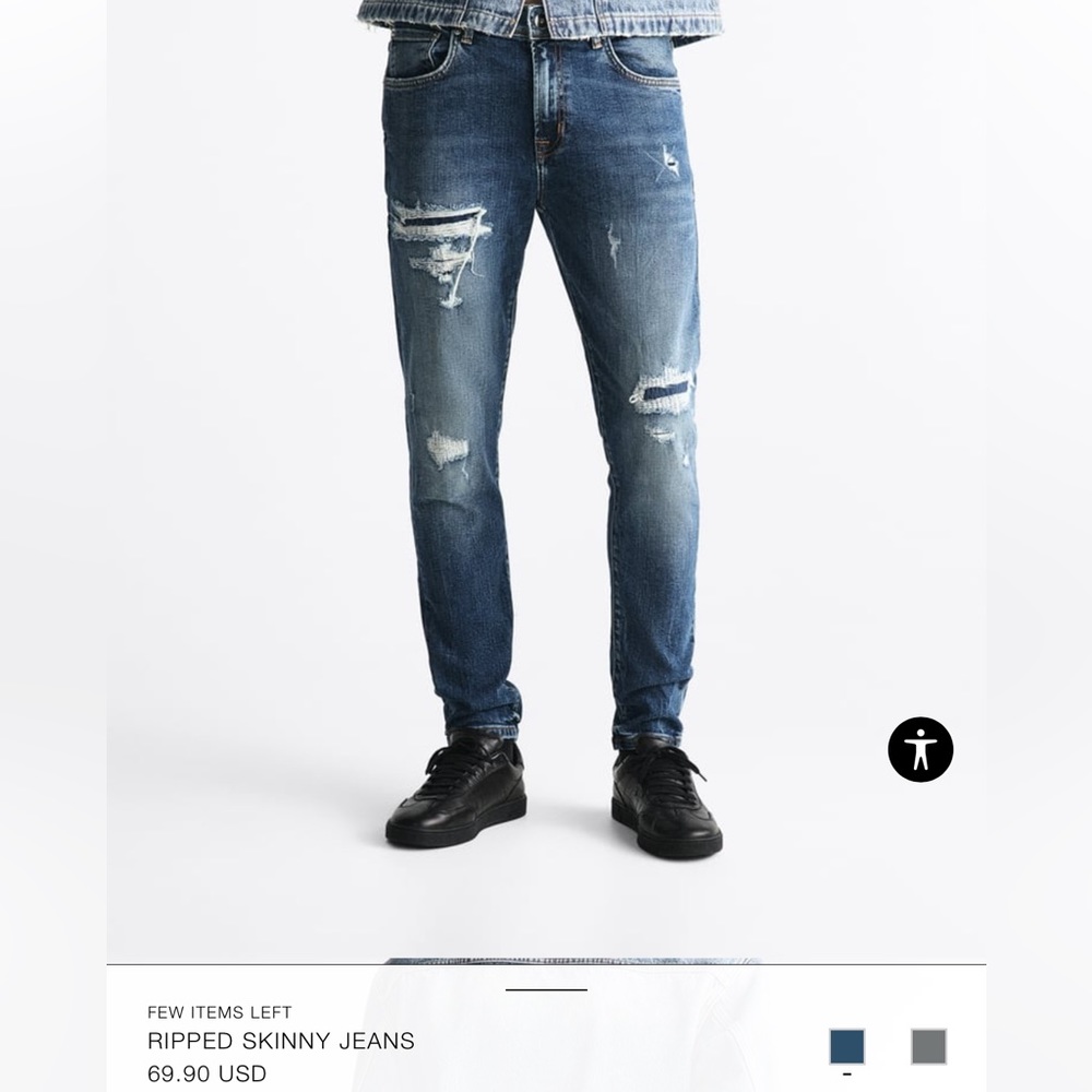 Mens Zara Ripped JeansSize 32X32